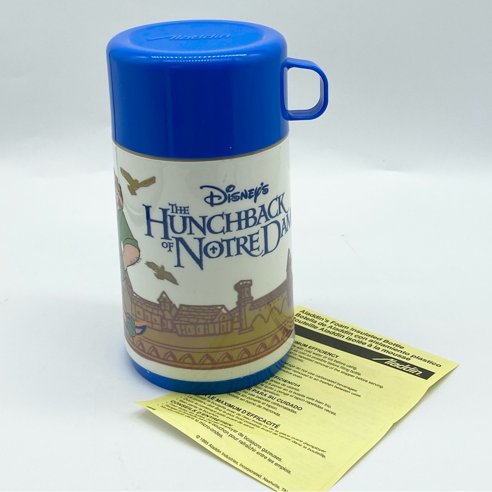 NWT Vintage 1995 Disney Hunchback of Notre Dame Quasimodo Aladdin Thermos - Picture 1 of 9
